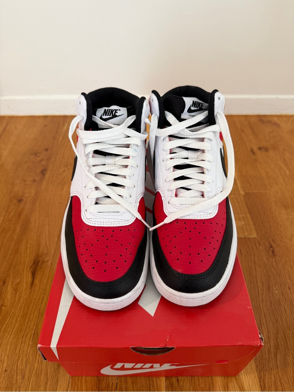 Nike Mid-Top Sneakers in Black and Red